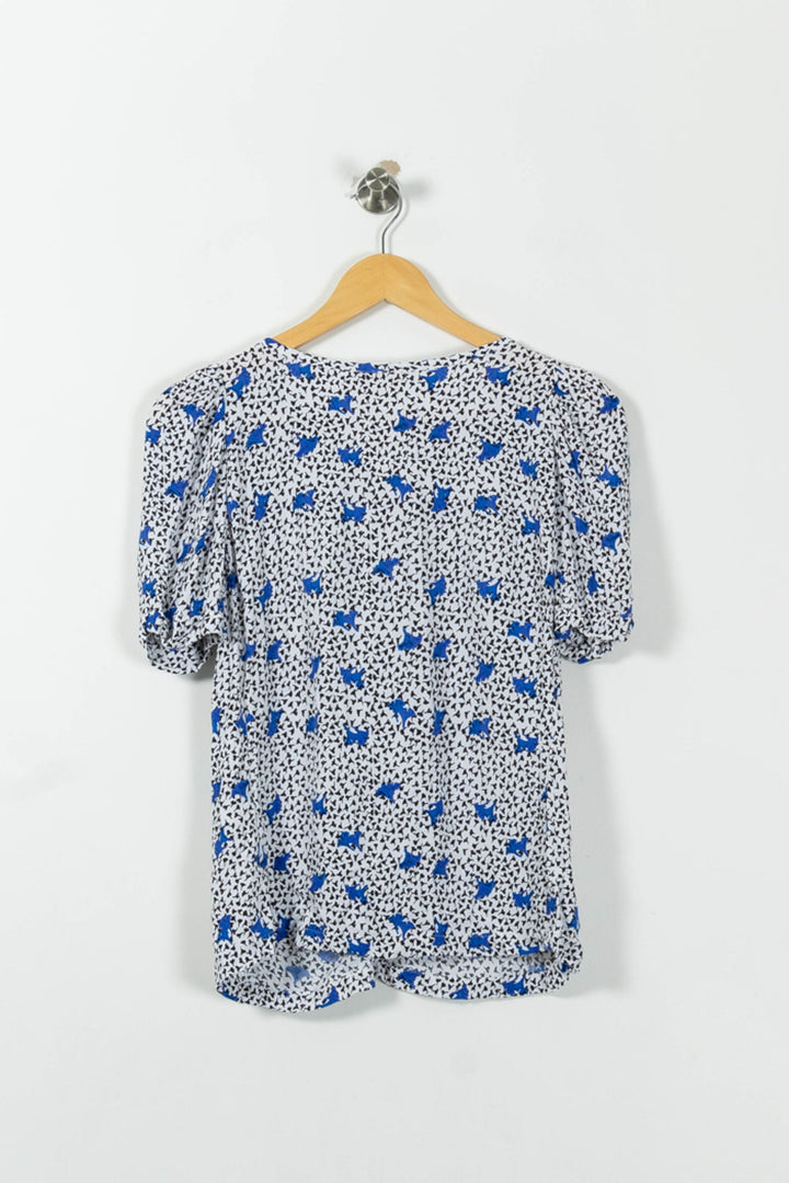 Blouse Blanche et Bleue - Taille M/38 de la marque Maje | RVLI0011 - Vendu par Paradigme - Image 4