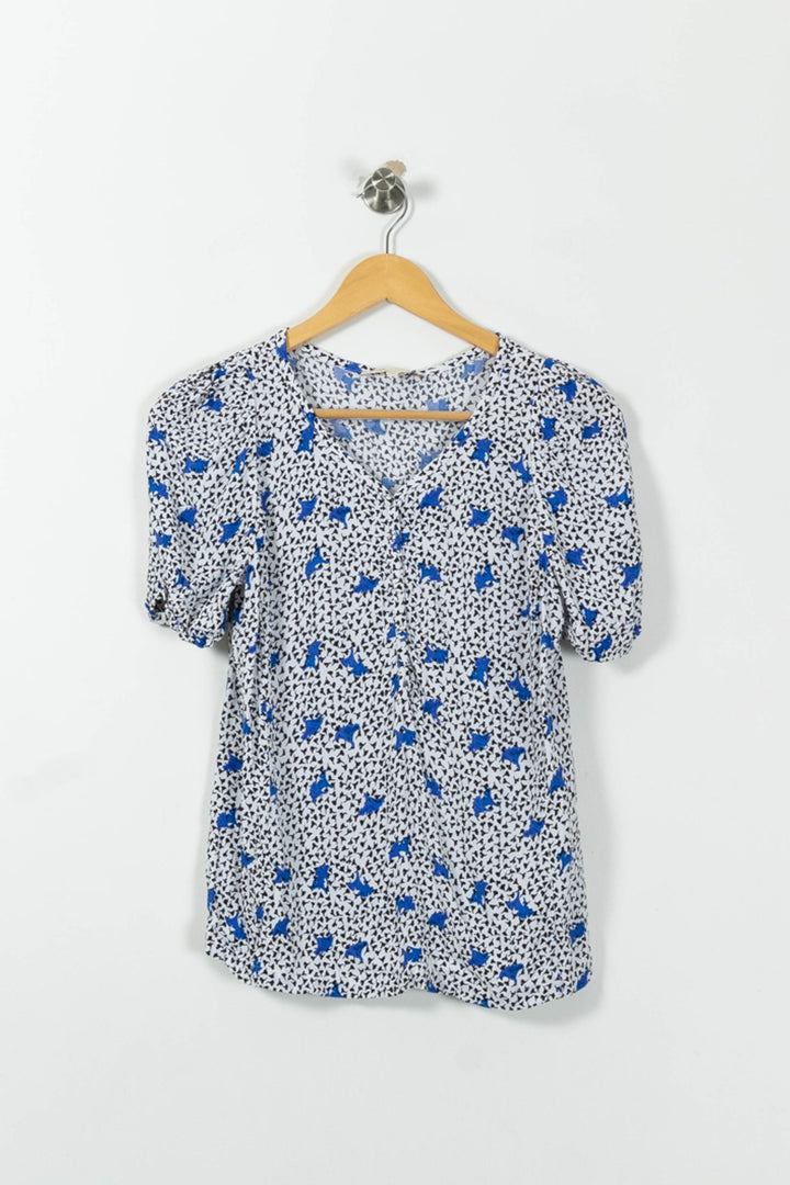 Blouse Blanche et Bleue - Taille M/38 de la marque Maje | RVLI0011 - Vendu par Paradigme - Image 2
