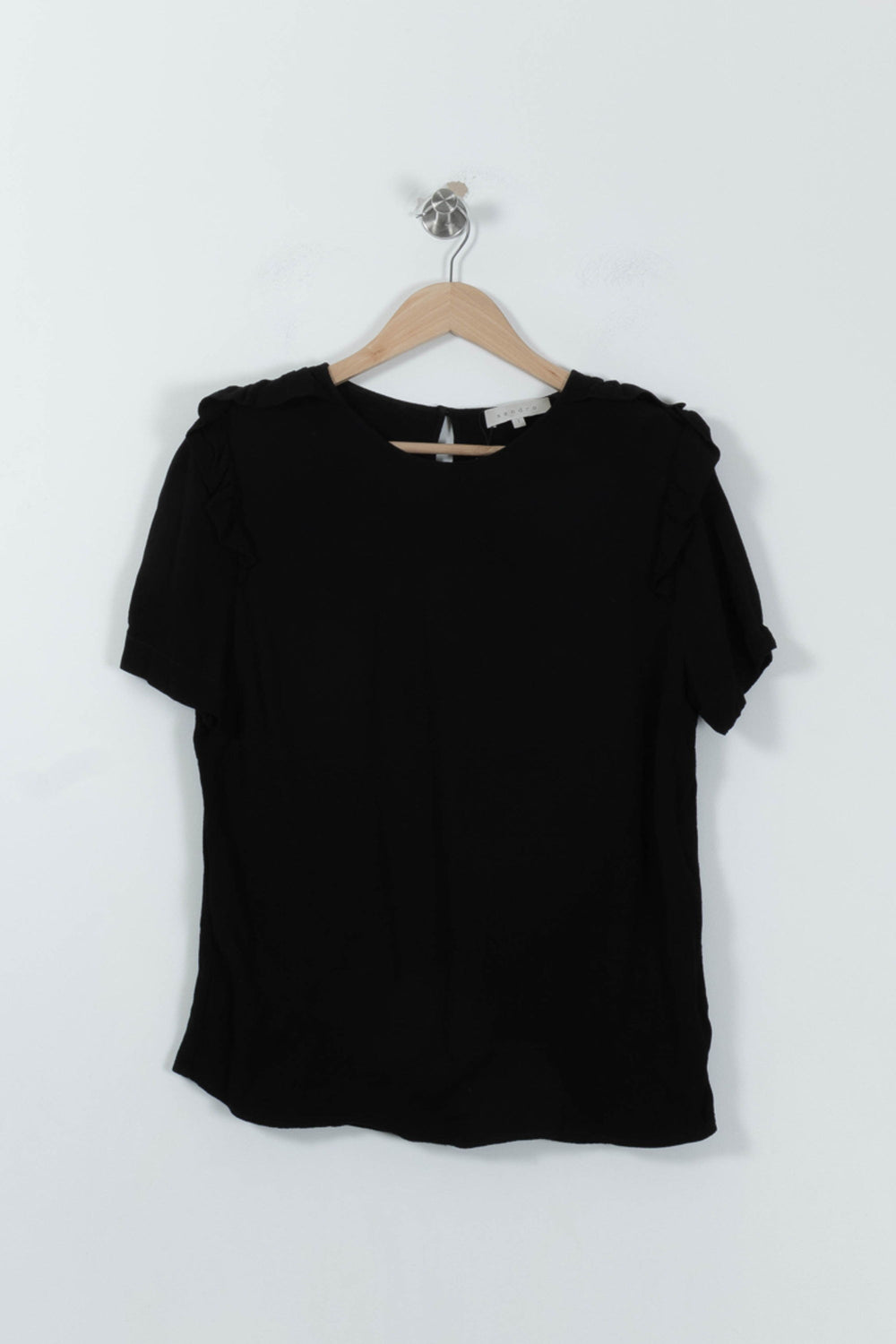Blouse Noire - Taille L/40 de la marque Sandro | RVLI0038 - Vendu par Paradigme - Image 2