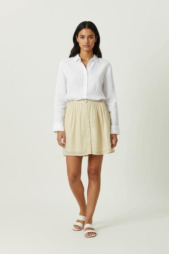 Jupe Courte Dorée - Taille S/36 de la marque Des petits hauts | RVLI0075 - Vendu par Paradigme - Image 1