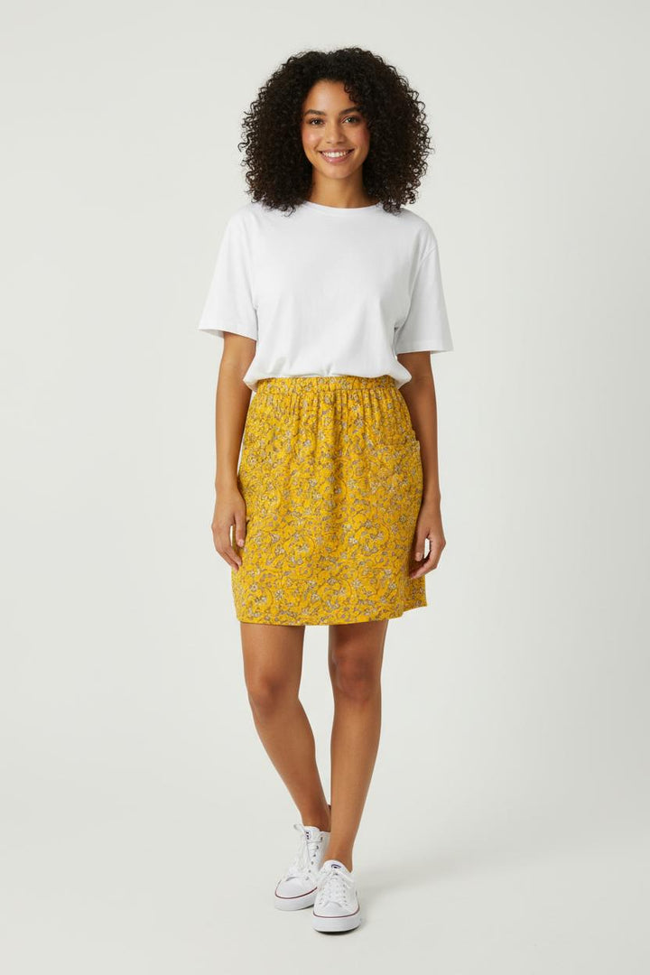 Jupe Courte Jaune et Blanche - Taille M/38 de la marque Comptoir des Cotonniers | RVLI0089 - Vendu par Paradigme - Image 1