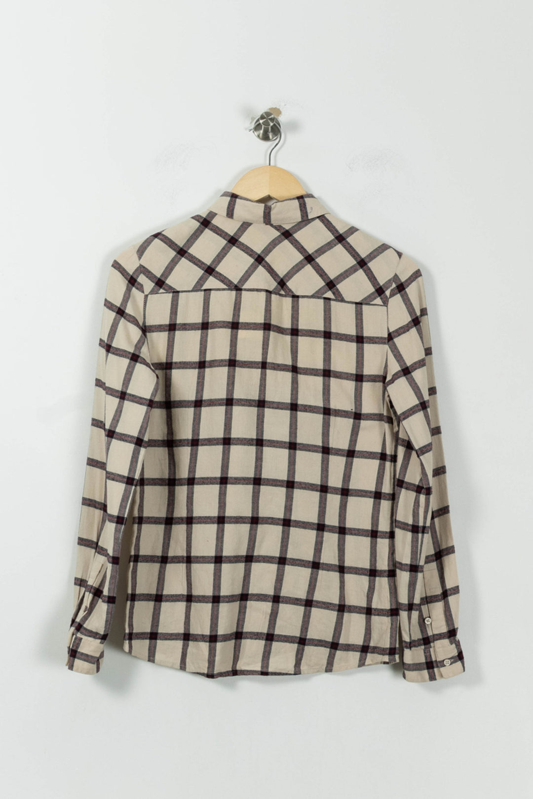 Chemise à Carreaux Beige et Noire - Taille XS/34 de la marque Comptoir des Cotonniers | RVLI0157 - Vendu par Paradigme - Image 4
