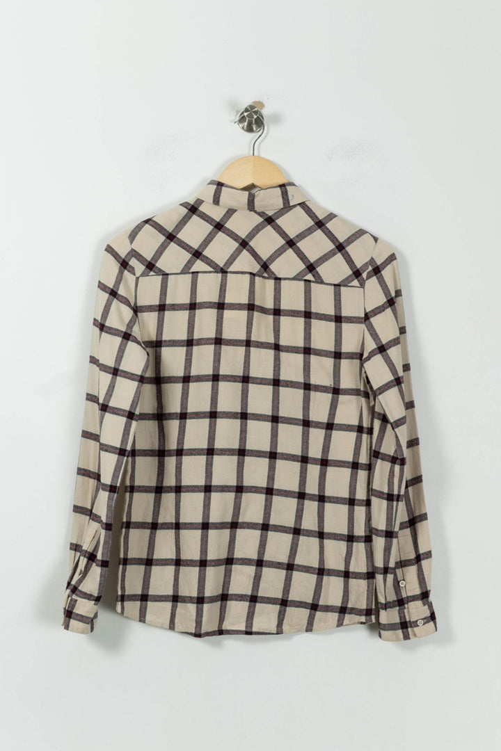 Chemise à Carreaux Beige et Noire - Taille XS/34 de la marque Comptoir des Cotonniers | RVLI0157 - Vendu par Paradigme - Image 4