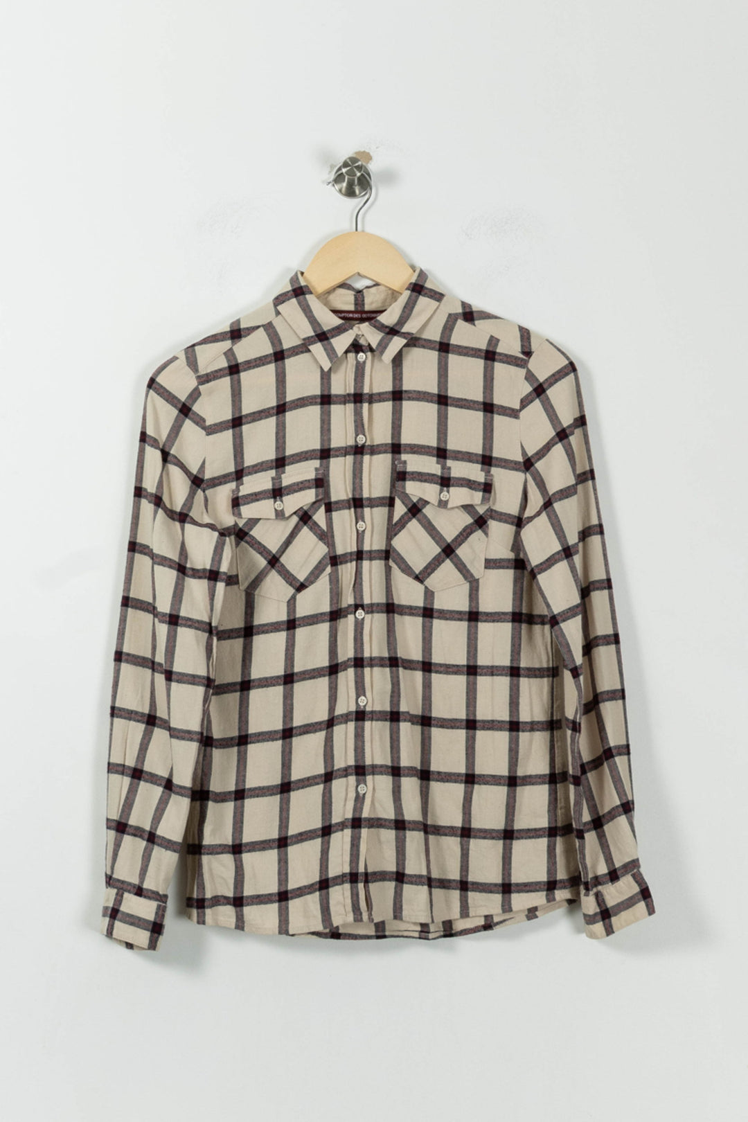 Chemise à Carreaux Beige et Noire - Taille XS/34 de la marque Comptoir des Cotonniers | RVLI0157 - Vendu par Paradigme - Image 2