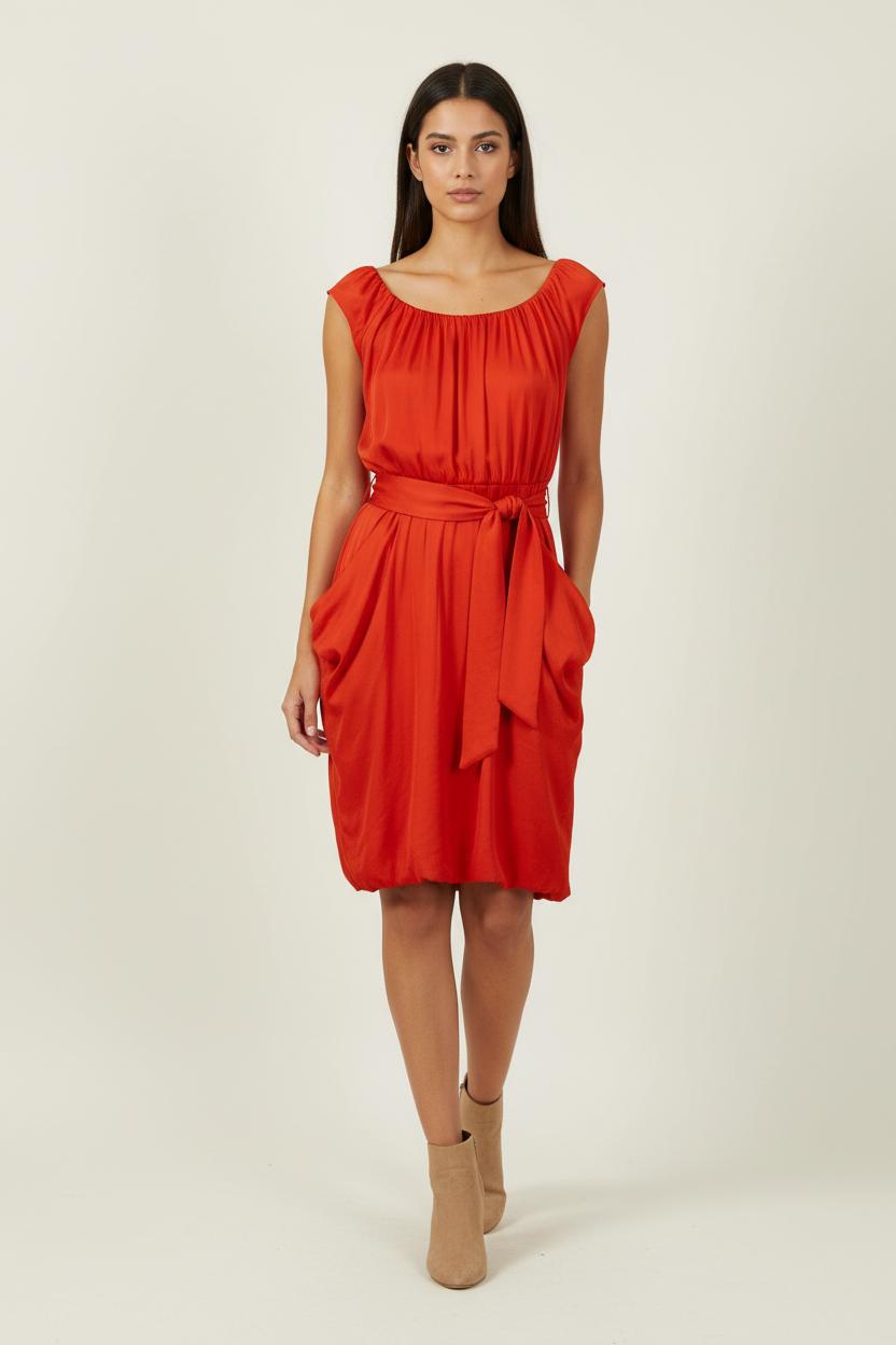Robe Drapée Rouge - Taille XS/34 de la marque Comptoir des Cotonniers | RVLI0164 - Vendu par Paradigme - Image 1