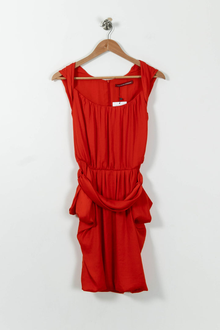 Robe Drapée Rouge - Taille XS/34 de la marque Comptoir des Cotonniers | RVLI0164 - Vendu par Paradigme - Image 2