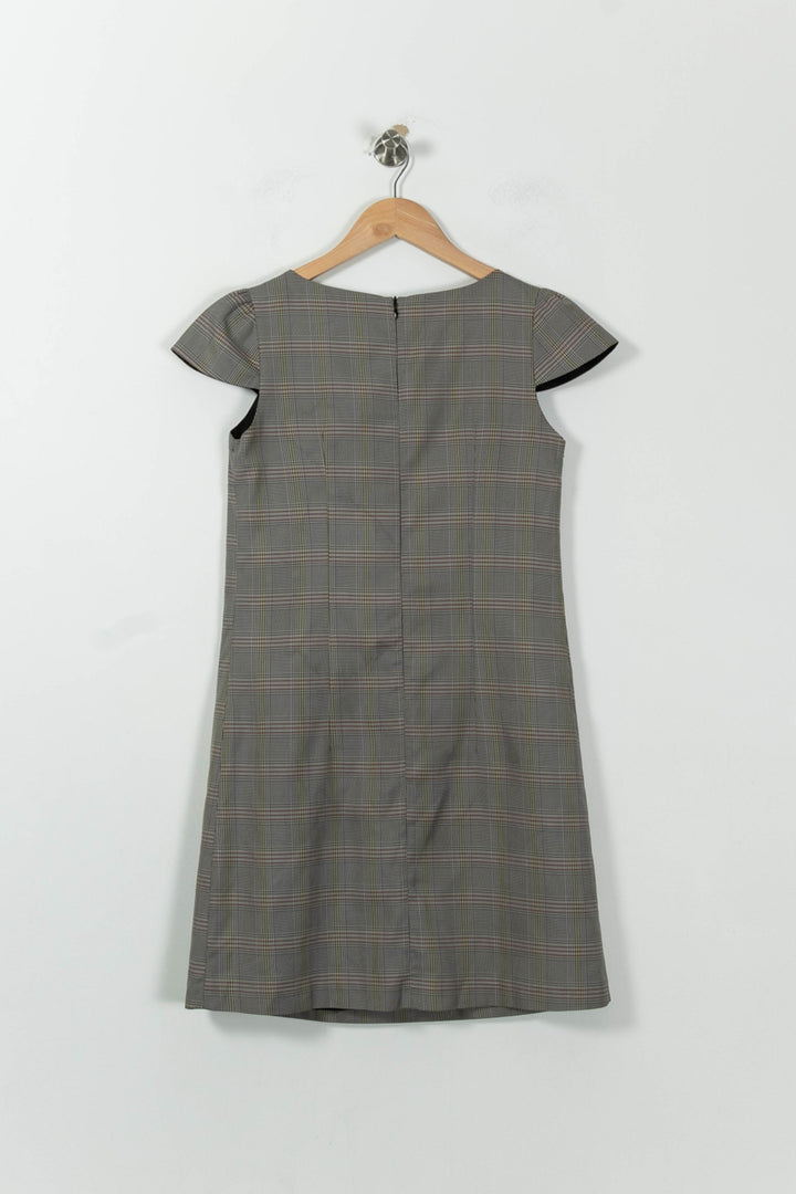 Robe droite grise à carreaux - Taille S/36 de la marque Tara Jarmon | RVLI0171 - Vendu par Paradigme - Image 4
