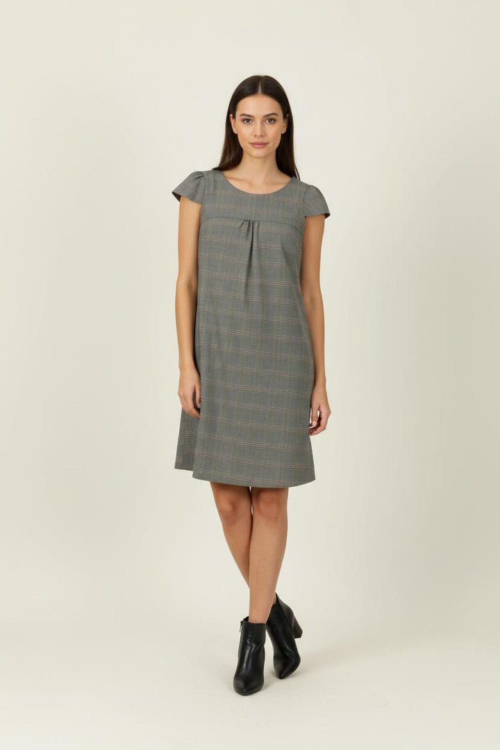 Robe droite grise à carreaux - Taille S/36 de la marque Tara Jarmon | RVLI0171 - Vendu par Paradigme - Image 1