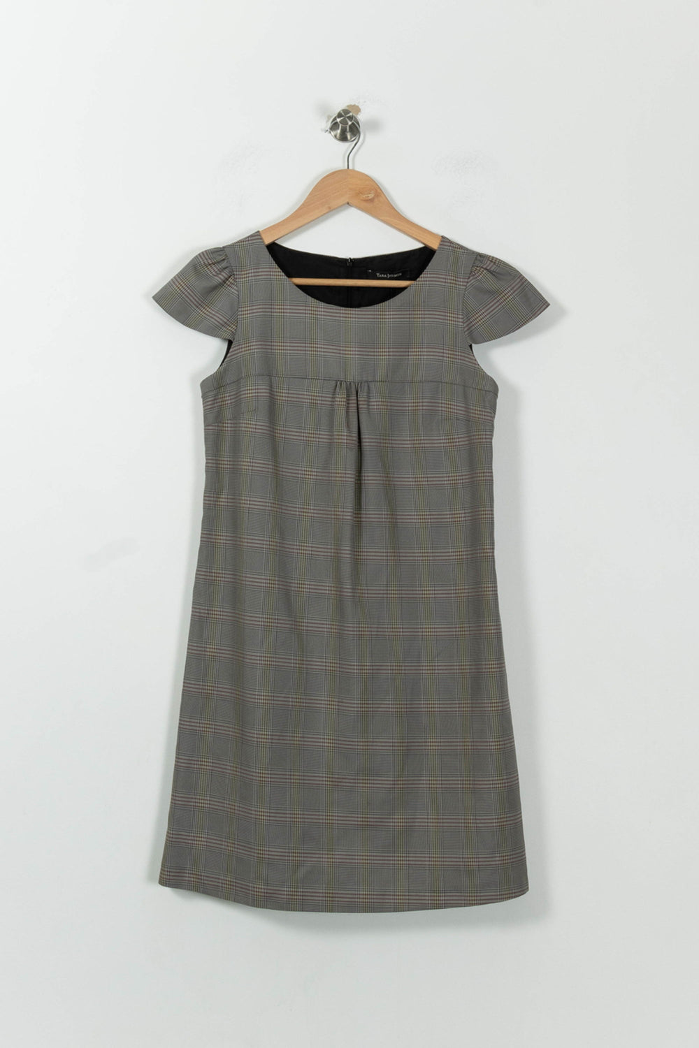 Robe droite grise à carreaux - Taille S/36 de la marque Tara Jarmon | RVLI0171 - Vendu par Paradigme - Image 2