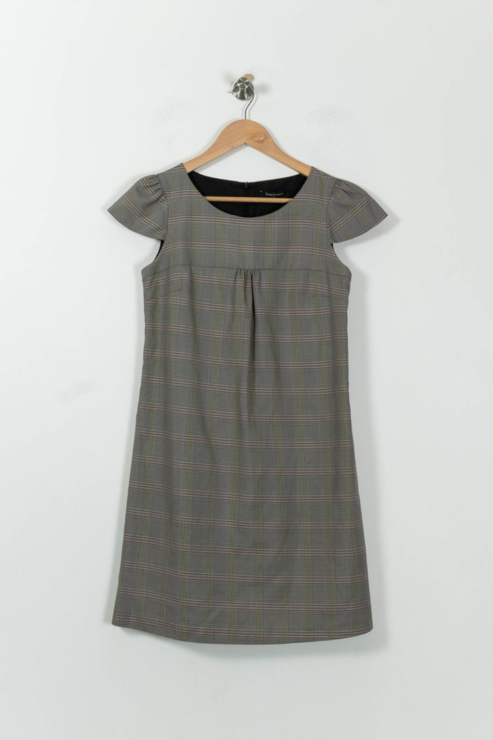 Robe droite grise à carreaux - Taille S/36 de la marque Tara Jarmon | RVLI0171 - Vendu par Paradigme - Image 2