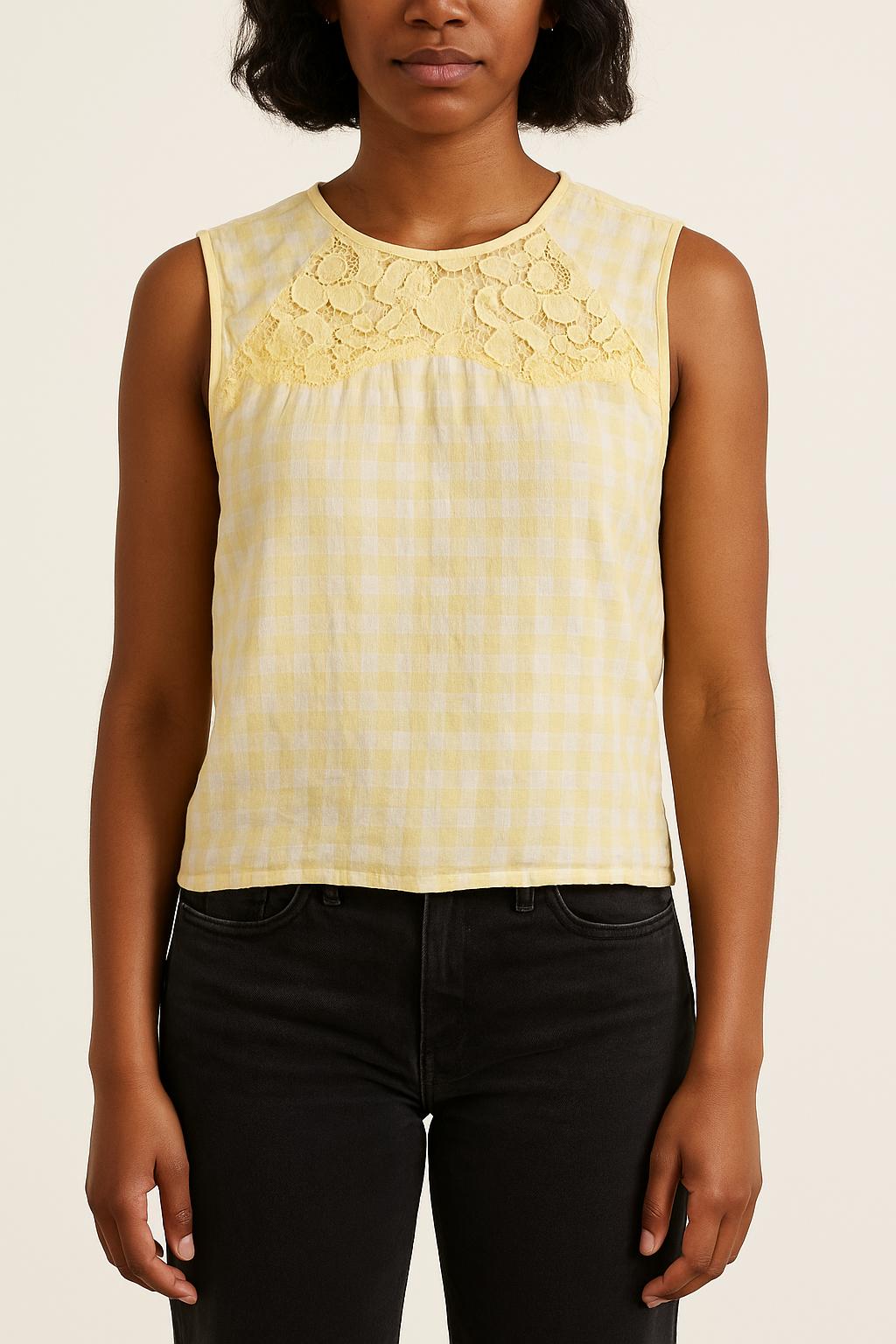 Débardeur Jaune et Blanc - Taille S/36 de la marque Sandro | RVLI0343 - Vendu par Paradigme - Image 1