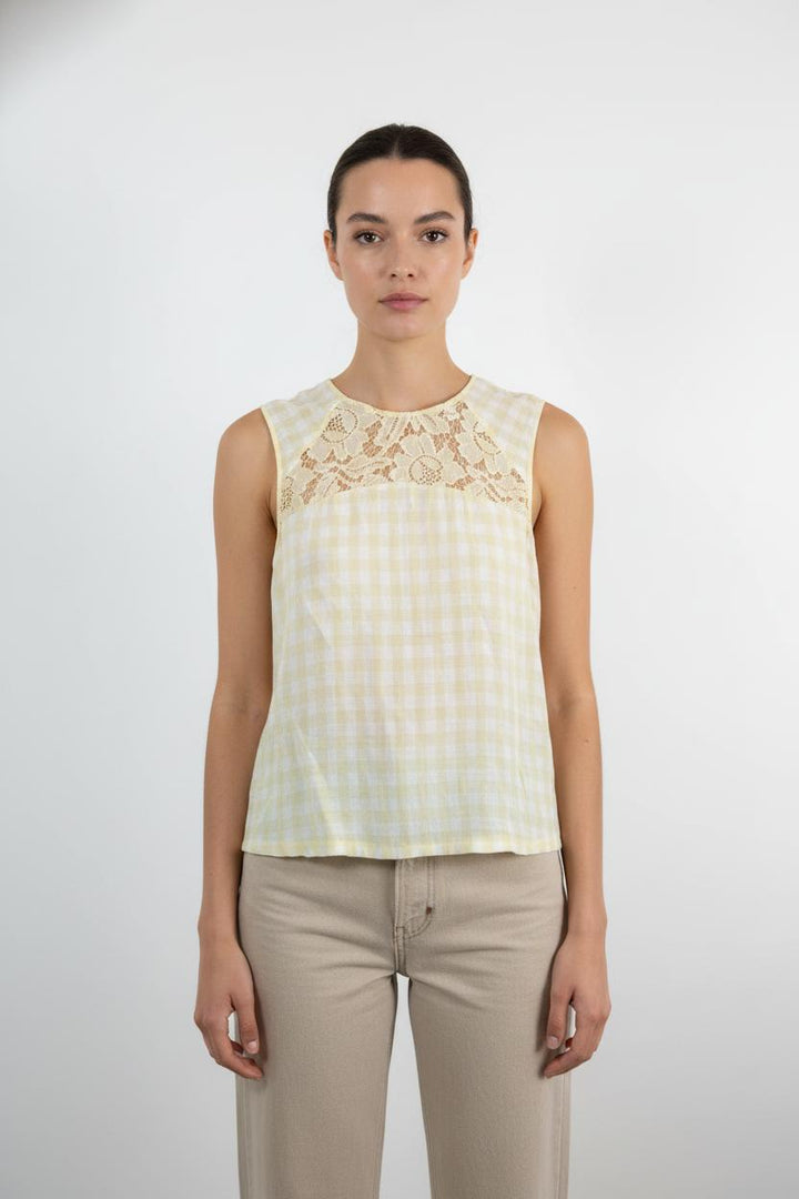 Débardeur Jaune et Blanc - Taille S/36