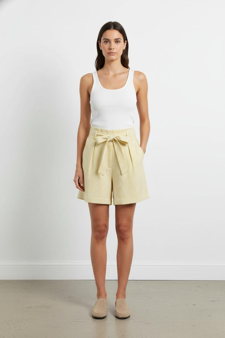 Short Rayé Jaune et Blanc - Taille XS/34 de la marque Parisienne et Alors | RVLI0723 - Vendu par Paradigme - Image 1