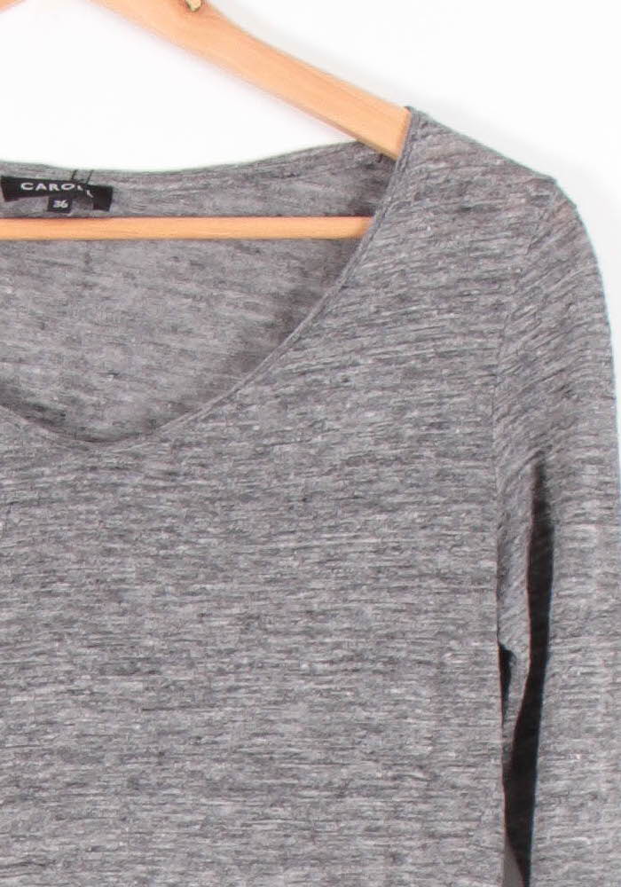 T-shirt Manches Longues Gris - Taille S/36 de la marque Caroll | RVLI0805 - Vendu par Paradigme - Image 3