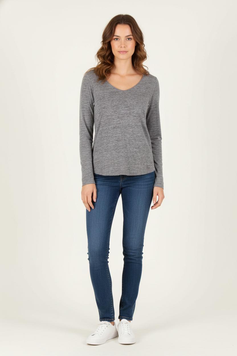 T-shirt Manches Longues Gris - Taille S/36 de la marque Caroll | RVLI0805 - Vendu par Paradigme - Image 1