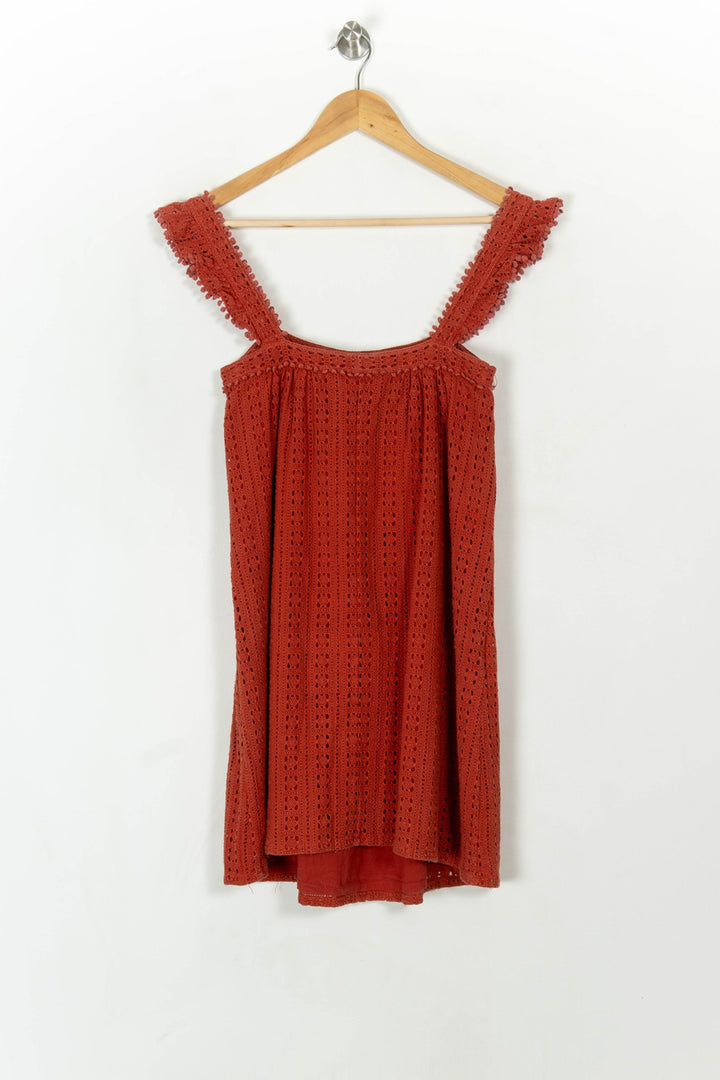 Robe Brodée Orange - Taille XS/34 de la marque Sézane | RVLI0810 - Vendu par Paradigme - Image 5