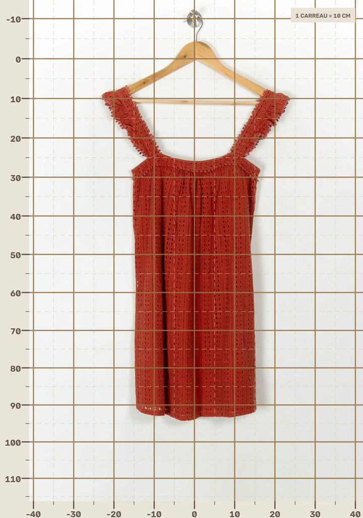 Robe Brodée Orange - Taille XS/34 de la marque Sézane | RVLI0810 - Vendu par Paradigme - Image 4