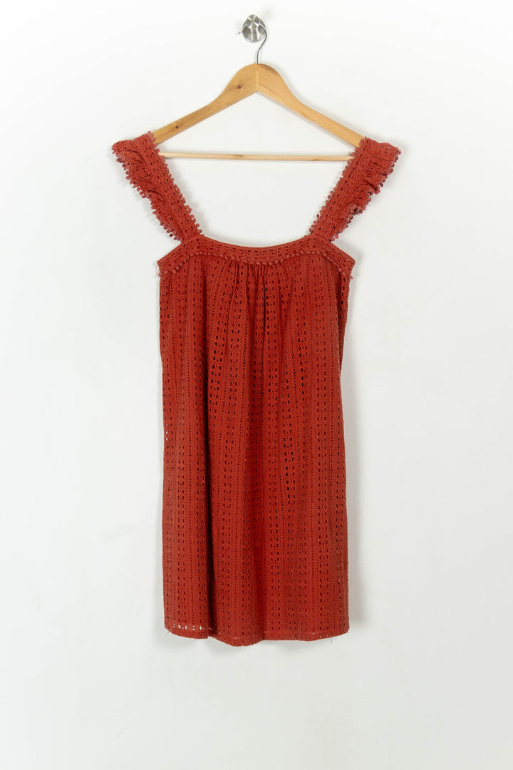 Robe Brodée Orange - Taille XS/34 de la marque Sézane | RVLI0810 - Vendu par Paradigme - Image 2