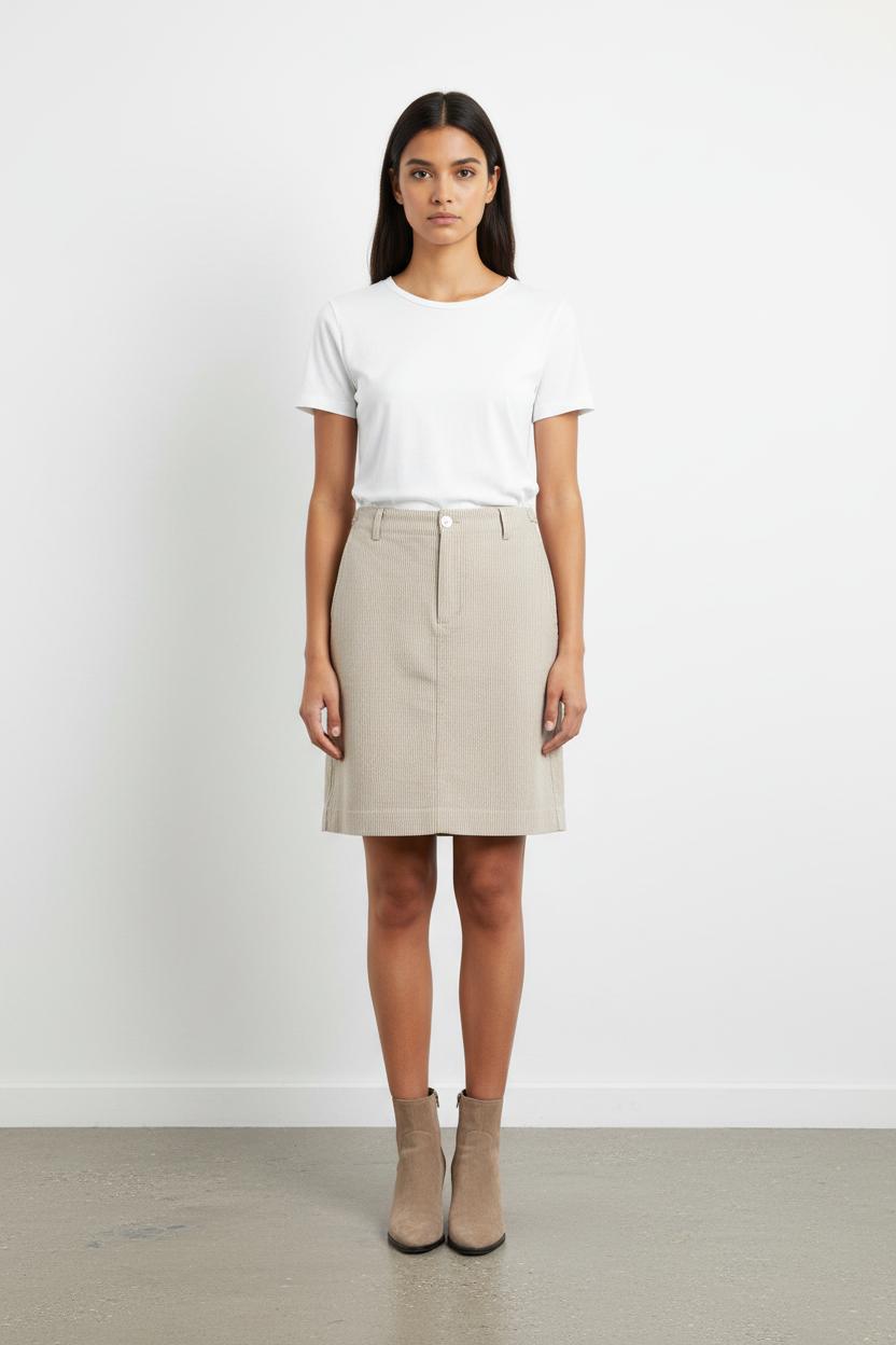 Jupe Courte Blanche et Beige - Taille T.U.