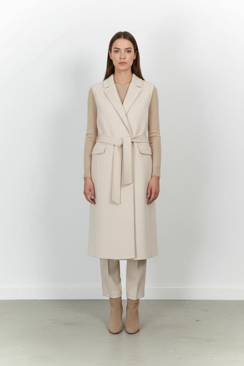 Manteau Sans Manches Beige - Taille XS/34 de la marque Claudie Pierlot | RVLI0881 - Vendu par Paradigme - Image 1