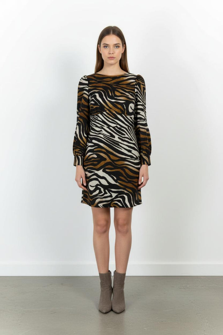 Robe Courte Noire et Marron - Taille S/36 de la marque Tara Jarmon | RVLI0905 - Vendu par Paradigme - Image 1