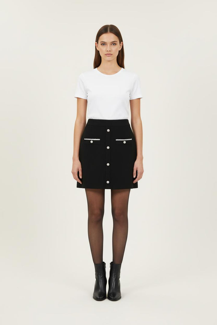 Jupe Courte Noire et Blanche - Taille S/36 de la marque Maje | RVLI0944 - Vendu par Paradigme - Image 1