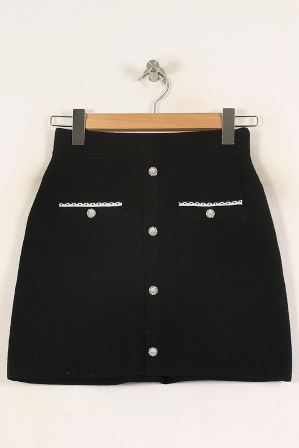 Jupe Courte Noire et Blanche - Taille S/36 de la marque Maje | RVLI0944 - Vendu par Paradigme - Image 2