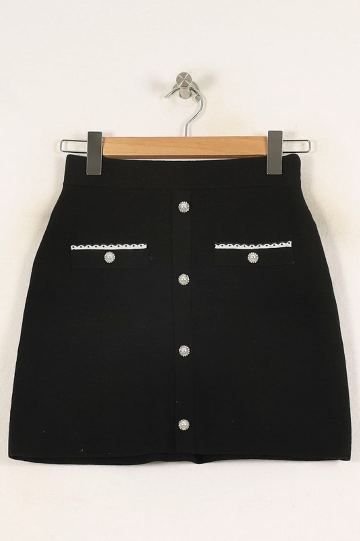 Jupe Courte Noire et Blanche - Taille S/36 de la marque Maje | RVLI0944 - Vendu par Paradigme - Image 2