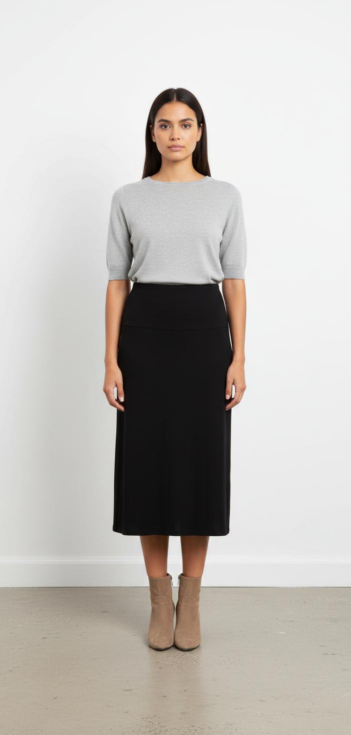 Jupe Midi Noire - Taille L/40