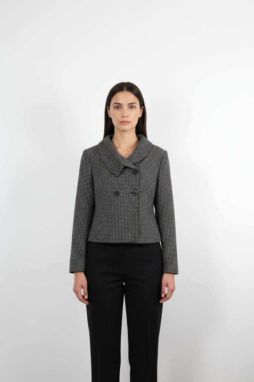 Veste Carreaux Noire et Blanche - Taille L/40