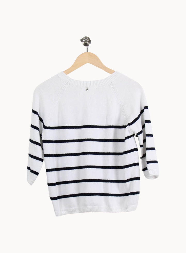 Pull Blanc et Bleu - Taille M/38 de la marque Sud express | RVLI0987 - Vendu par Paradigme - Image 4