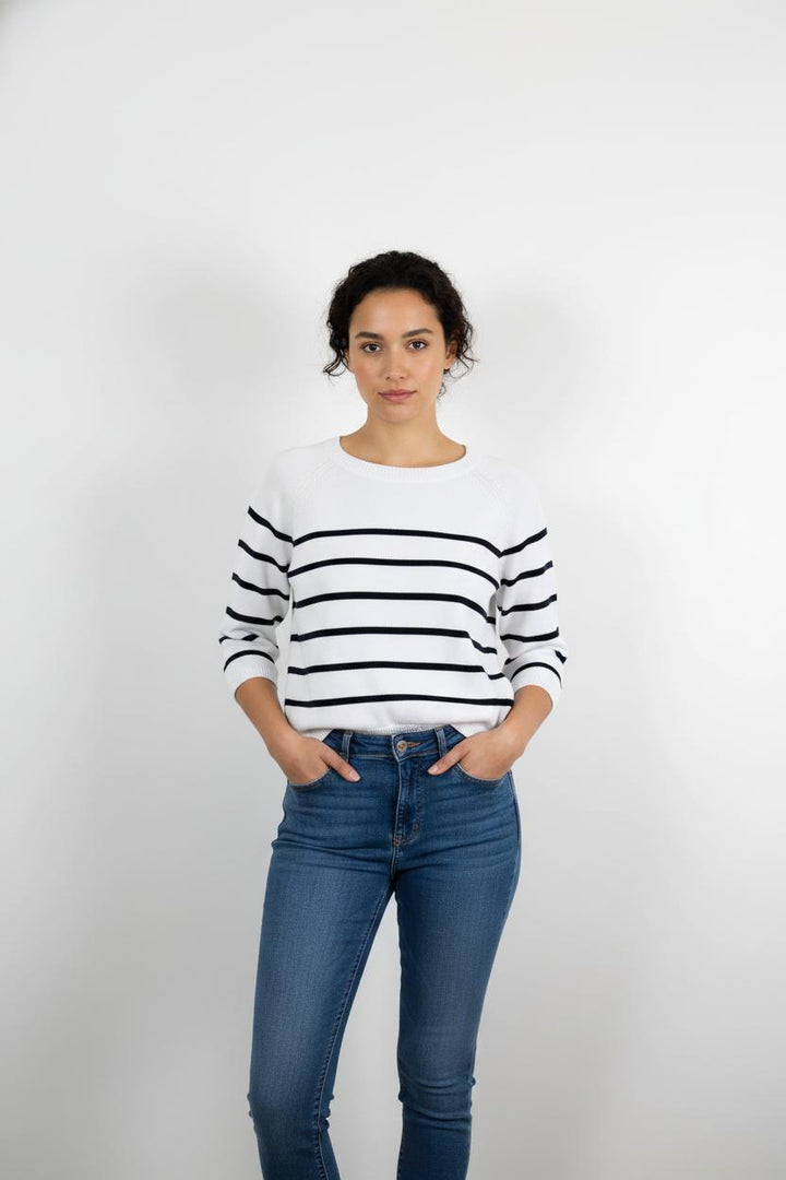 Pull Blanc et Bleu - Taille M/38