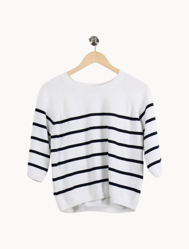 Pull Blanc et Bleu - Taille M/38 de la marque Sud express | RVLI0987 - Vendu par Paradigme - Image 2