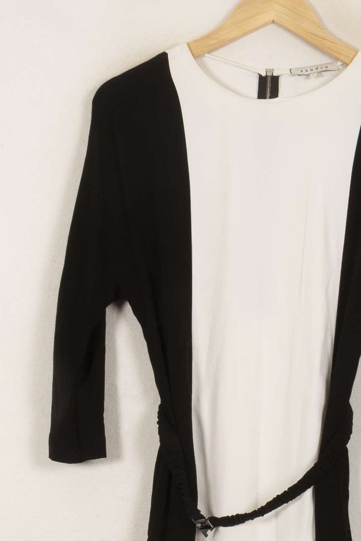 Robe Courte Noire et Blanche - Taille S/36 de la marque Sandro | RVLI1001 - Vendu par Paradigme - Image 3