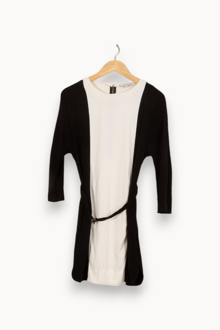 Robe Courte Noire et Blanche - Taille S/36 de la marque Sandro | RVLI1001 - Vendu par Paradigme - Image 2