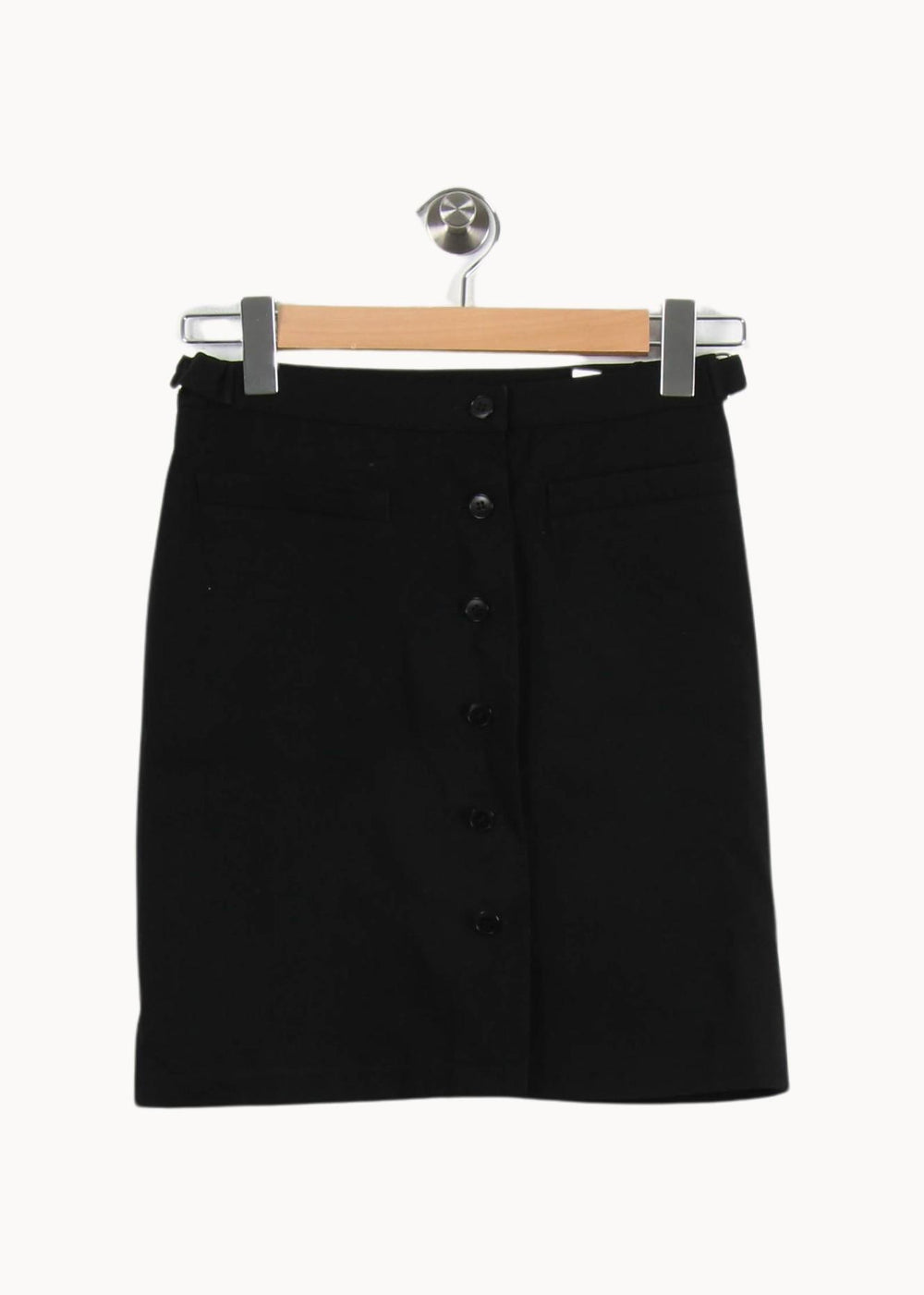 Jupe Boutonnée Noire - Taille S/36 de la marque Agnès b. | RVLI1014 - Vendu par Paradigme - Image 2