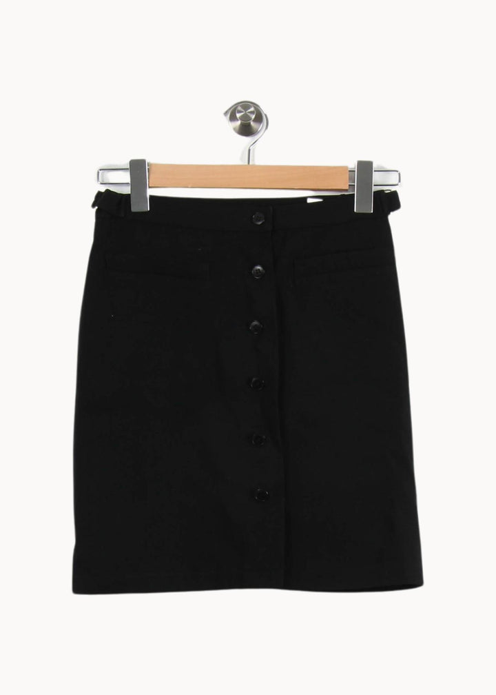 Jupe Boutonnée Noire - Taille S/36 de la marque Agnès b. | RVLI1014 - Vendu par Paradigme - Image 2