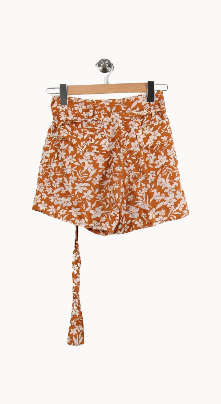 Short Fleuri Orange et Blanc - Taille XS/34 de la marque Petite Mendigote | RVLI1034 - Vendu par Paradigme - Image 4
