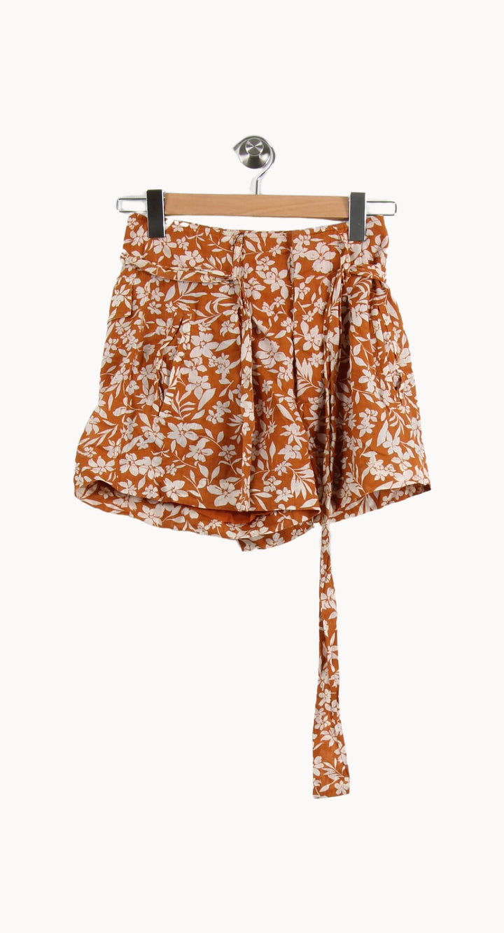 Short Fleuri Orange et Blanc - Taille XS/34 de la marque Petite Mendigote | RVLI1034 - Vendu par Paradigme - Image 2
