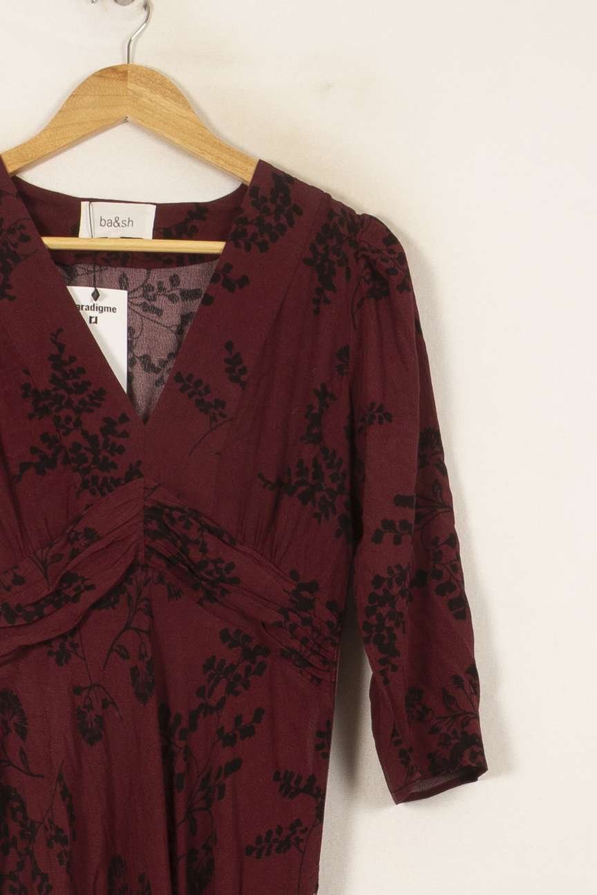 Robe Longue Bordeaux et Noire - Taille S/36 de la marque ba&sh | RVLI1037 - Vendu par Paradigme - Image 3