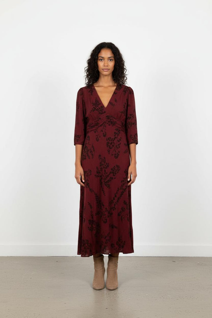 Robe Longue Bordeaux et Noire - Taille S/36