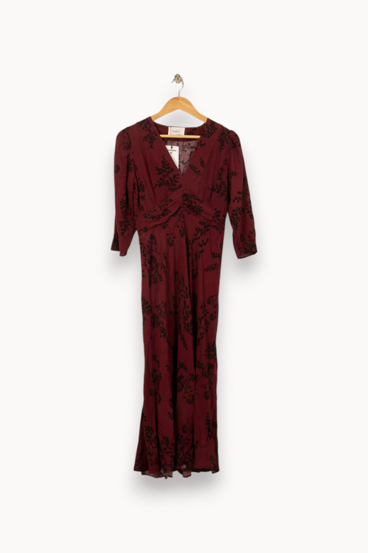 Robe Longue Bordeaux et Noire - Taille S/36 de la marque ba&sh | RVLI1037 - Vendu par Paradigme - Image 2