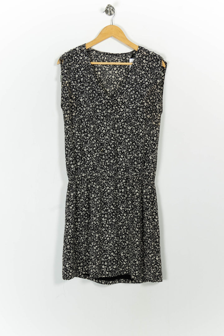 Robe Fleurie Noire et Blanche - Taille L/40 de la marque IKKS | RVLI1042 - Vendu par Paradigme - Image 2
