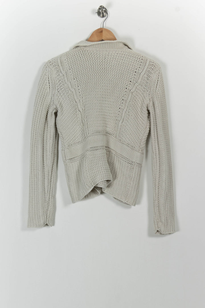 Veste Tricotée Blanche - Taille XL/42 de la marque Max Mara | RVLI1055 - Vendu par Paradigme - Image 4