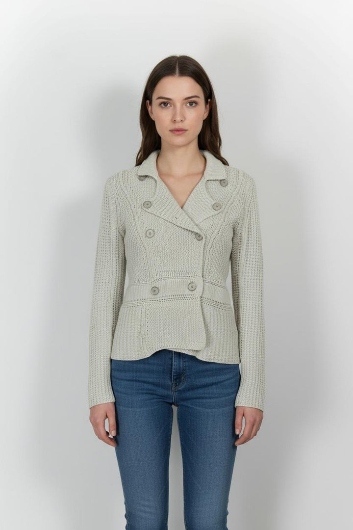 Veste Tricotée Blanche - Taille XL/42 de la marque Max Mara | RVLI1055 - Vendu par Paradigme - Image 1