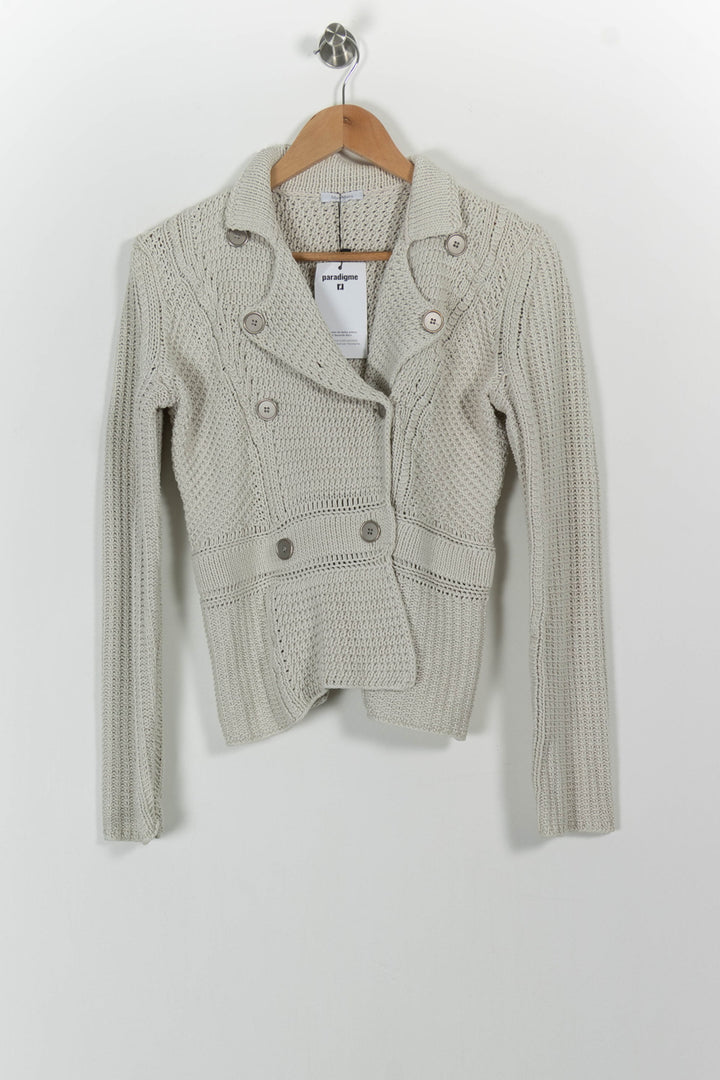Veste Tricotée Blanche - Taille XL/42 de la marque Max Mara | RVLI1055 - Vendu par Paradigme - Image 2