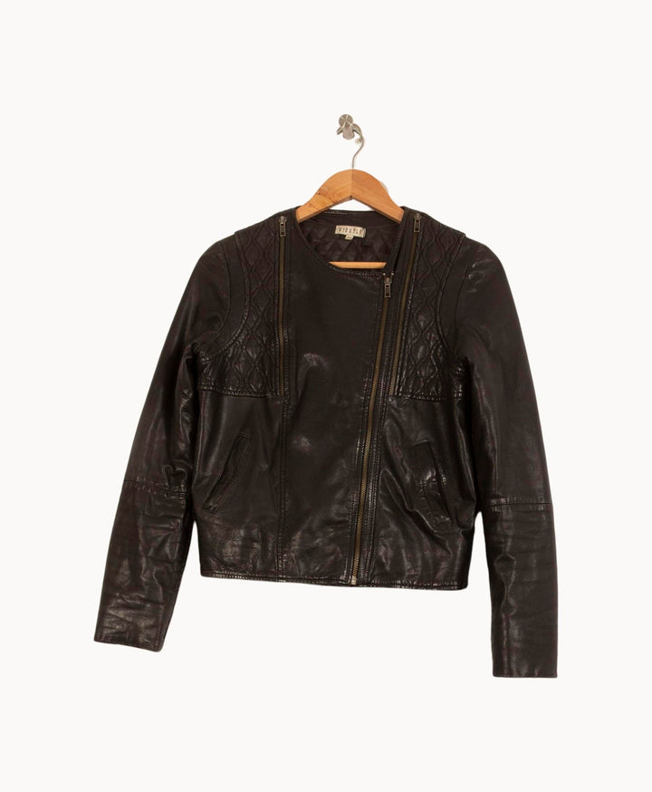 Veste en Cuir Noire - Taille M/38 de la marque Claudie Pierlot | RVLI1083 - Vendu par Paradigme - Image 2