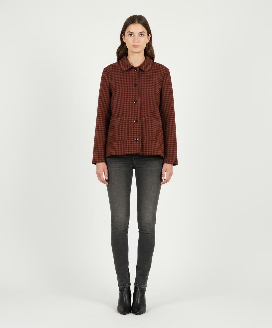 Veste Carreaux Marron et Rouge - Taille M/38