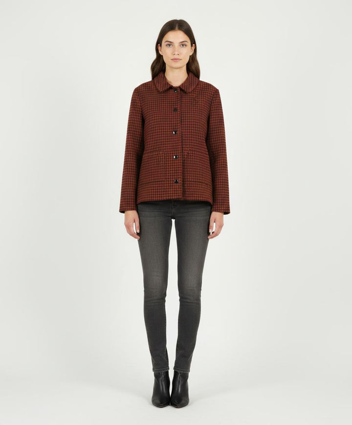 Veste Carreaux Marron et Rouge - Taille M/38