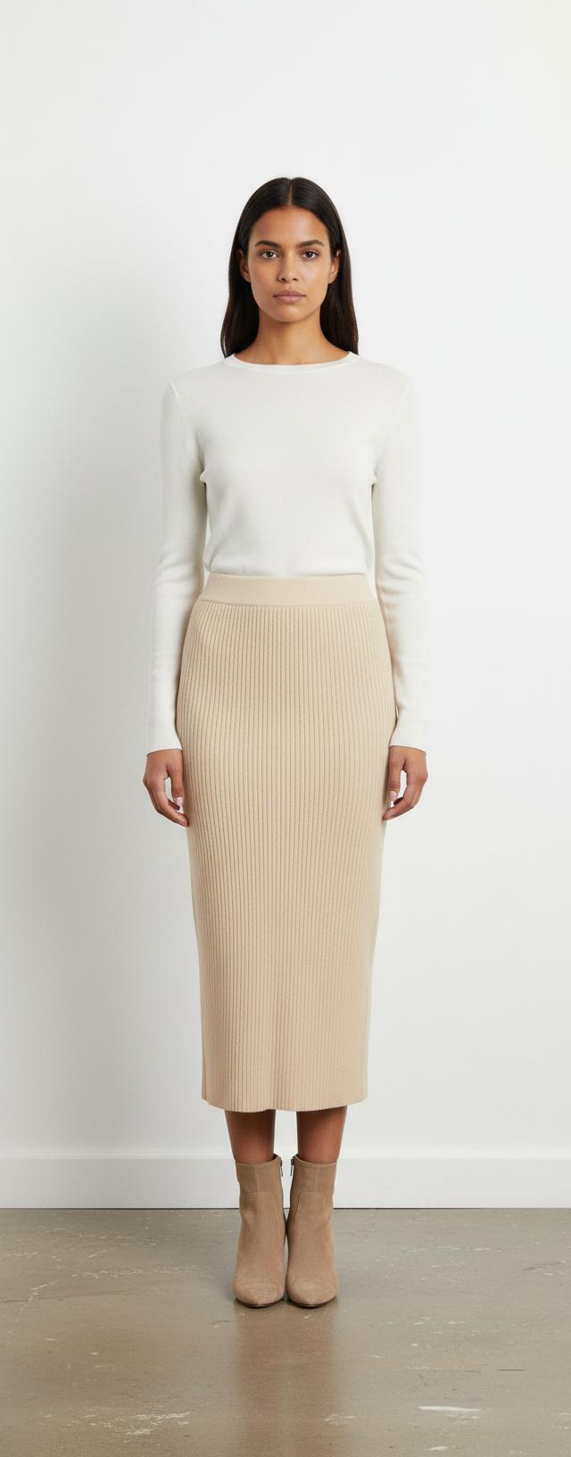 Jupe Crayon Beige - Taille L/40